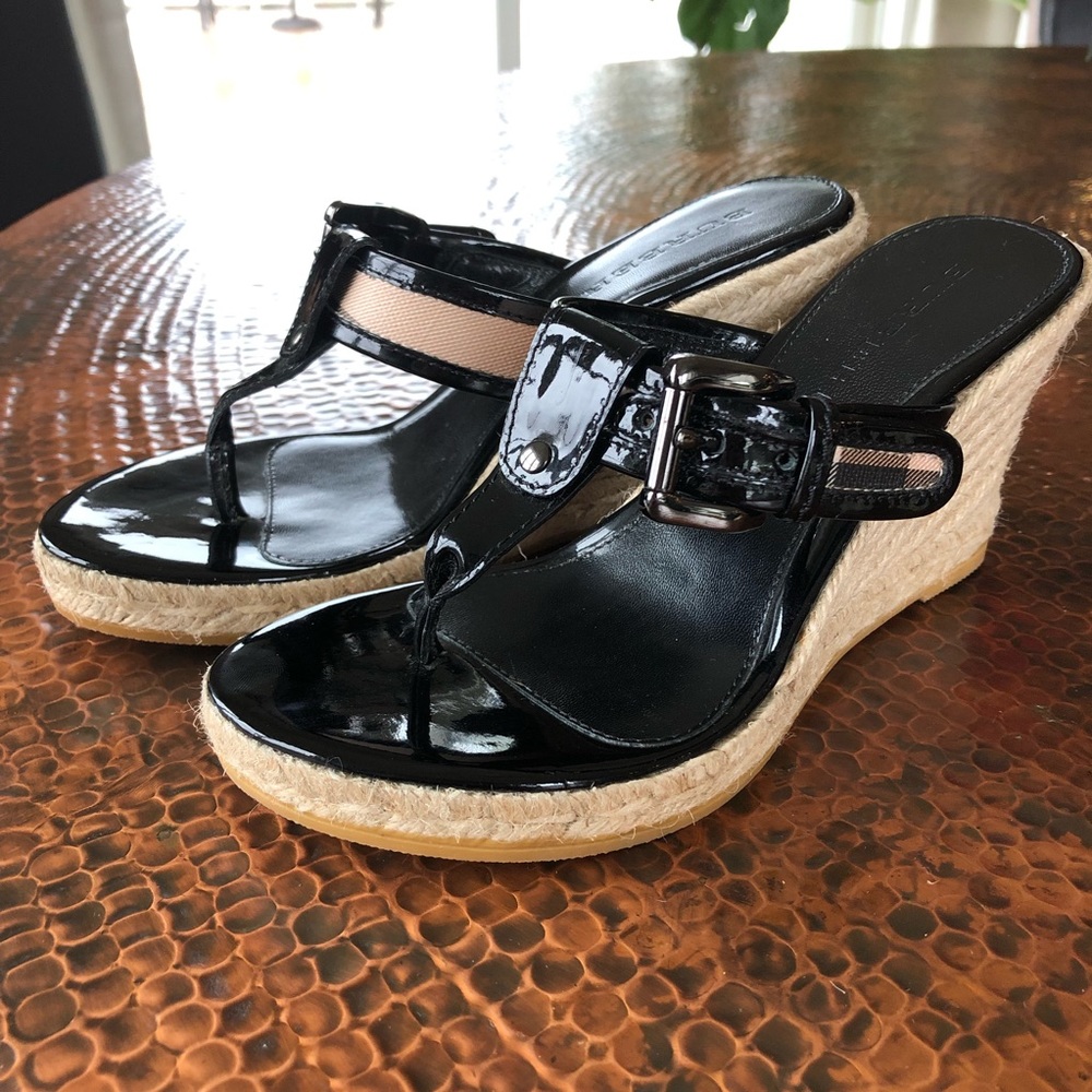 Burberry Wedge Espadrille Sandals